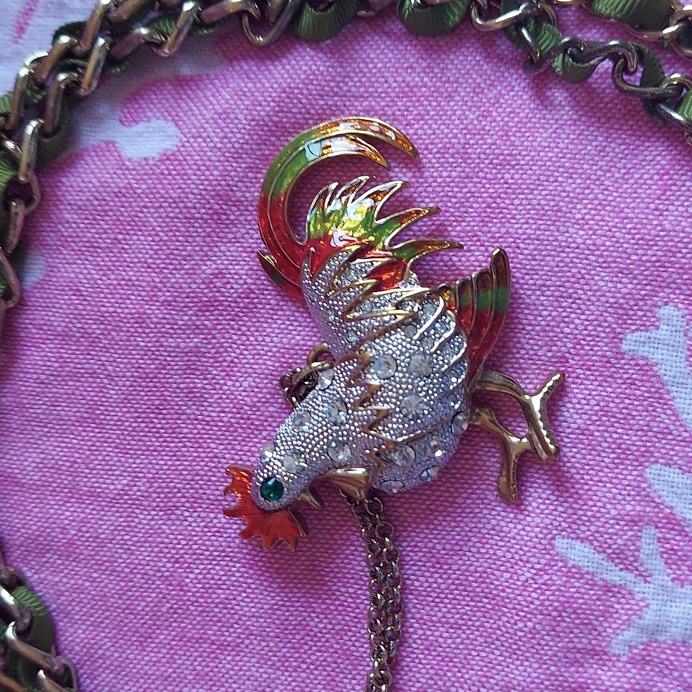 Betsey Johnson FARMHOUSE ROOSTER NECKLACE - Picture 5 of 12